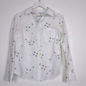 Milly Surfer-Print Coupé Button-Down Shirt